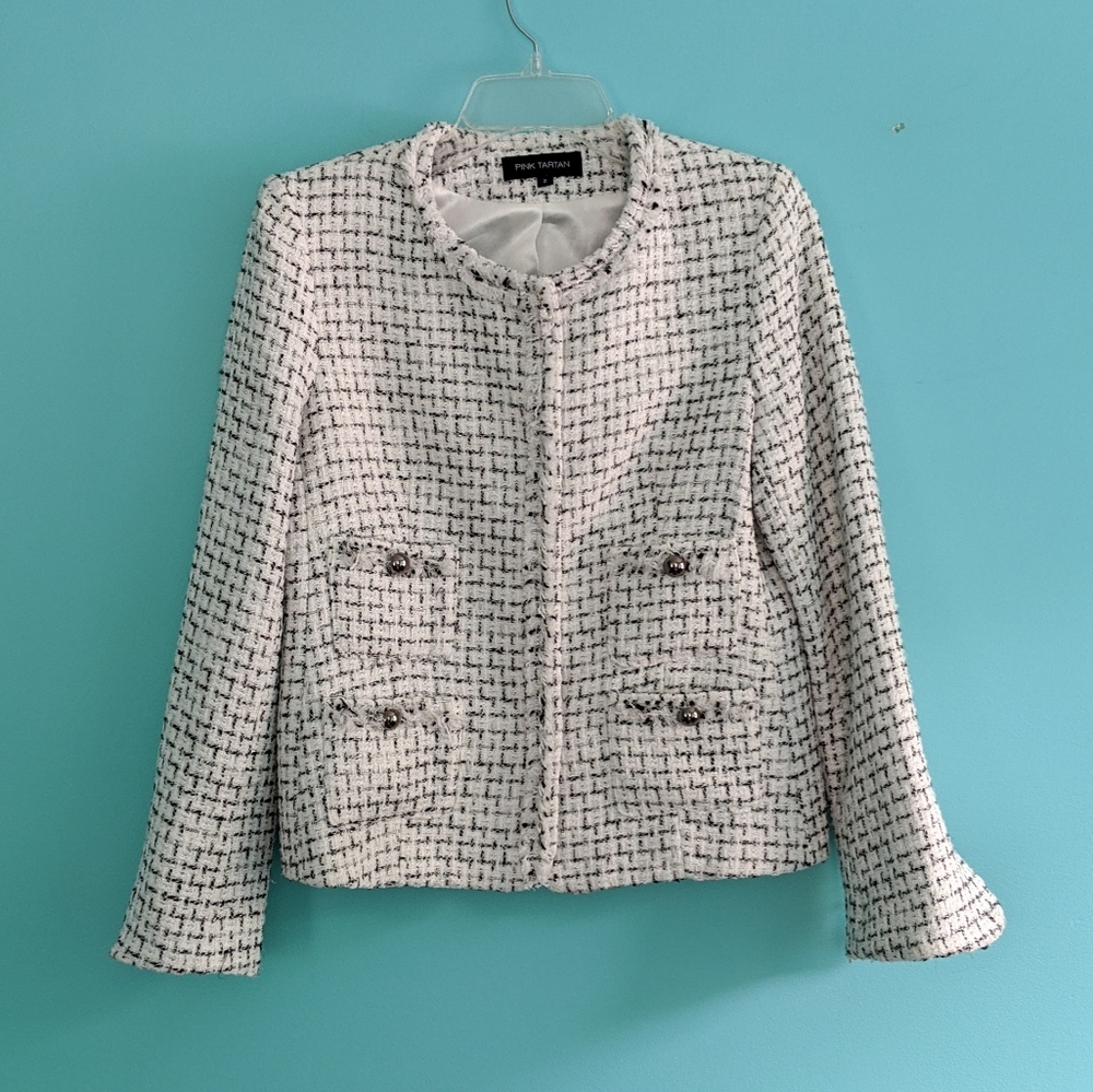 Pink Tartan blazer size 2 in EUC